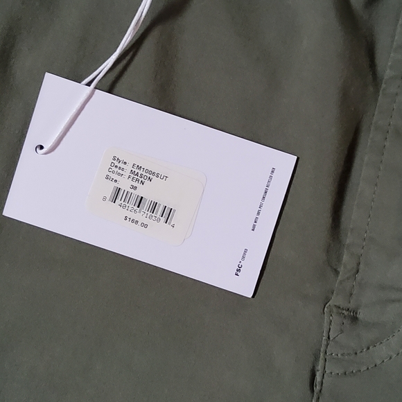 Edwin Performance Mason Slim Chino Twill Khaki Pants Size 38 Olive Green New - Picture 4 of 9